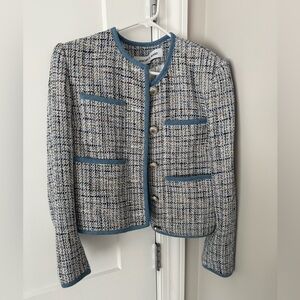 Veronica Beard Blue and Gray Plaid Blazer